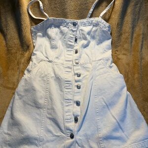 H&M divided white denim button up dress